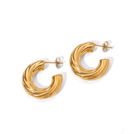 Twisted Hoops Earrings Gold 18K