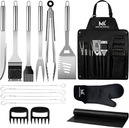Master knives 17 Delig Bbq Accesoires – Bbq Gereedschap – Bbq Set – RVS