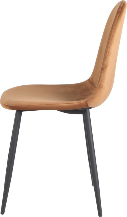 Soph & Tess - Cordoba Eetkamerstoel - Set van 4 - 100 % Velvet - Bruine eetstoel - Metaalpoot -Industriel
