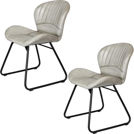 Leren stoel gestoffeerde stoel eetkamerstoelen – lichtgrijs