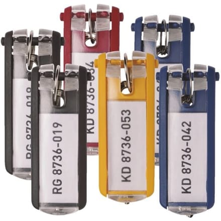 DURABLE sleutelclips - kunststof - 6 stuks Verschillende kleuren