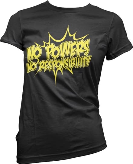 Hybris No Powers No Responsibility Girly Tee dames-T-shirt zwart