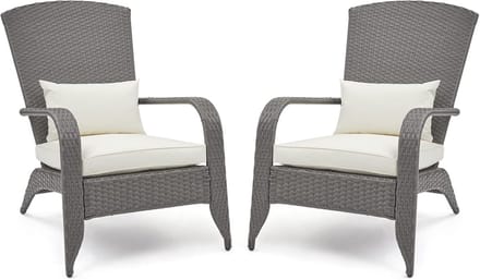 Tuinstoelen Set - Fauteuils Buiten - Ontspannen Zitten - Weerbestendig Rotan - 65x77x88cm - Grijs