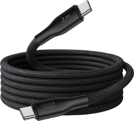 3m usb C kabel - Snellader - Usb C naar usb C - Kabeltje voor carplay in auto - Quick charge en fast charging - 3 meter - Lang - Zwart