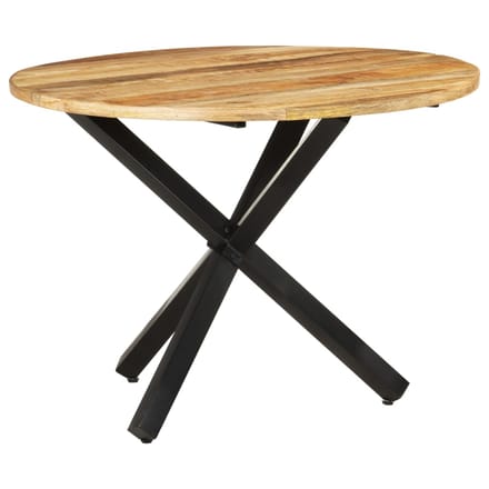 vidaXL - Eettafel - rond - 100x100x75 - cm - ruw - mangohout