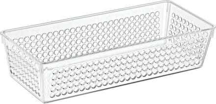 Storage Solutions Organizer/opbergmandje - kunststof - transparant - 1.9L - 26 x 11 x 6 cm