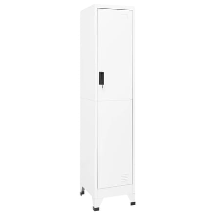 vidaXL - Lockerkast - 38x45x180 - cm - staal - wit