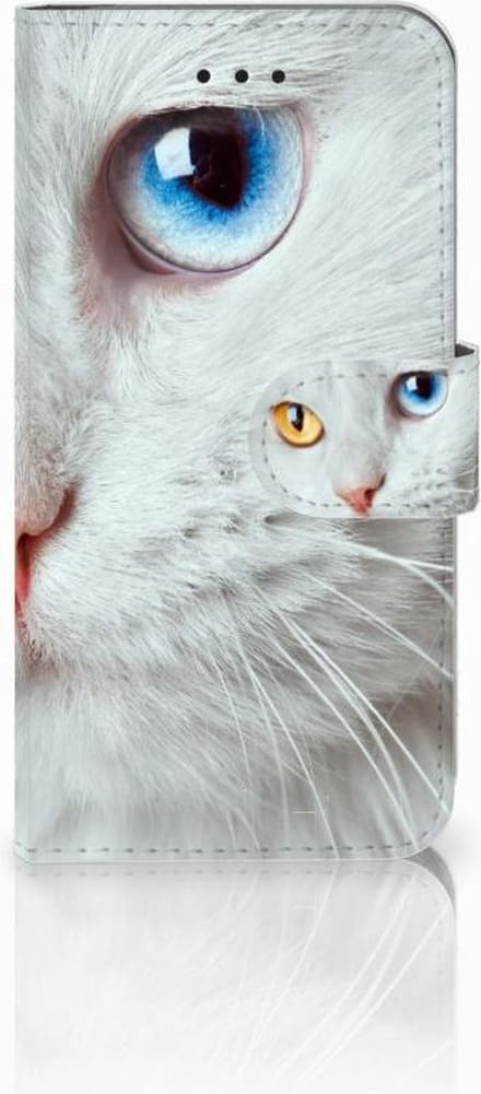 Apple iPhone X | Xs Telefoonhoesje met Pasjes Witte Kat