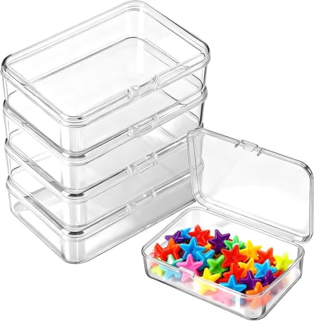 Opbergdozen Klein met Deksel - 4 Stuks Transparant PP Plastic voor Schroeven, Kralen en Sieraden