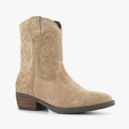Harper suède dames cowboylaarzen beige - Maat 41 - Echt leer