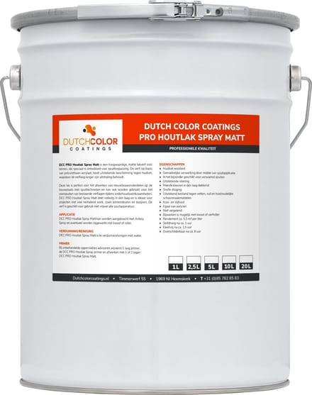 DCC PRO Aqua Houtlak Spray Matt - 20L - Wit