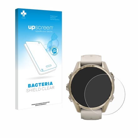 upscreen - Screenprotector voor Garmin Fenix 8 (43 mm) - Folie Beschermfolie transparant antibacterieel