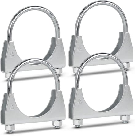 Allecto Plus - 4 pack uitlaatklemmen 76 mm beugelklemmen M8 U bout