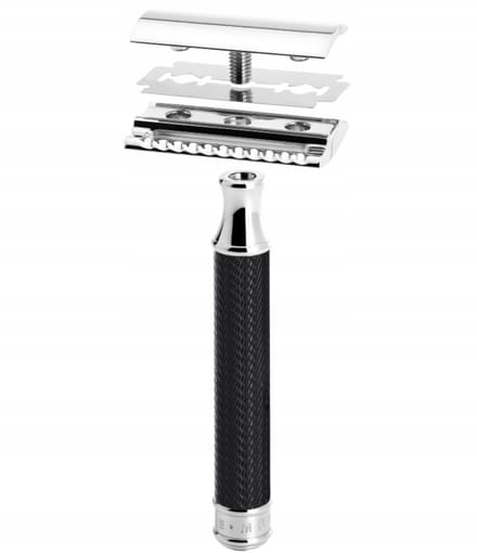 Mühle R89 Black Scheermes Houder - Klassiek Metaal, Zacht Scheren