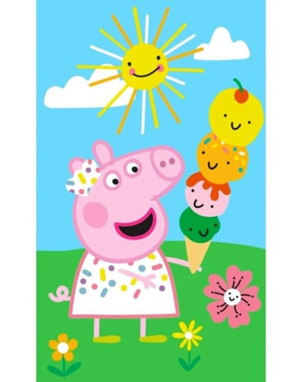 Peppa Pig Summer Time handdoek, gezichtshanddoek, handdoek 30x50 cm