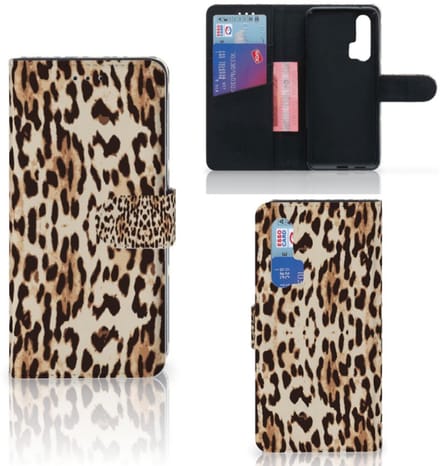 Honor 20 Pro Telefoonhoesje met Pasjes Leopard