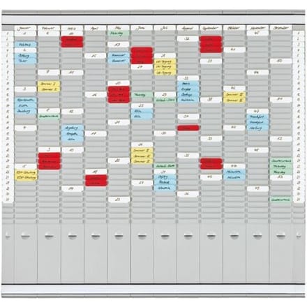 FRANKEN T-kaart jaarplanner, 81,9 x 78 cm, 12 dragers + 2 index, 35 sleuven, PV-SET4