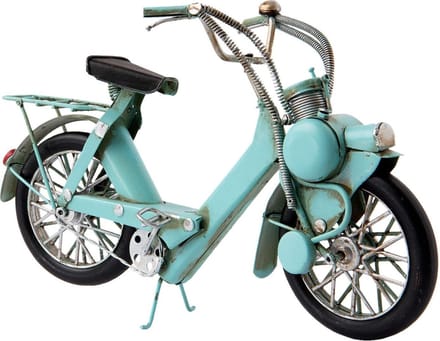 Clayre & Eef Decoratie Miniatuur Motor 27x9x17 cm Blauw IJzer