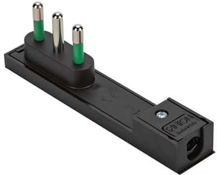 Ruimtebesparende Italiaanse stekker 2P+T 16A Zwart