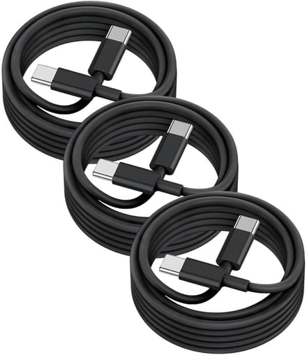 USB C naar USB C kabel - 2 Meter Oplaadkabel 3x - USB-C Oplader Kabel - Zwart