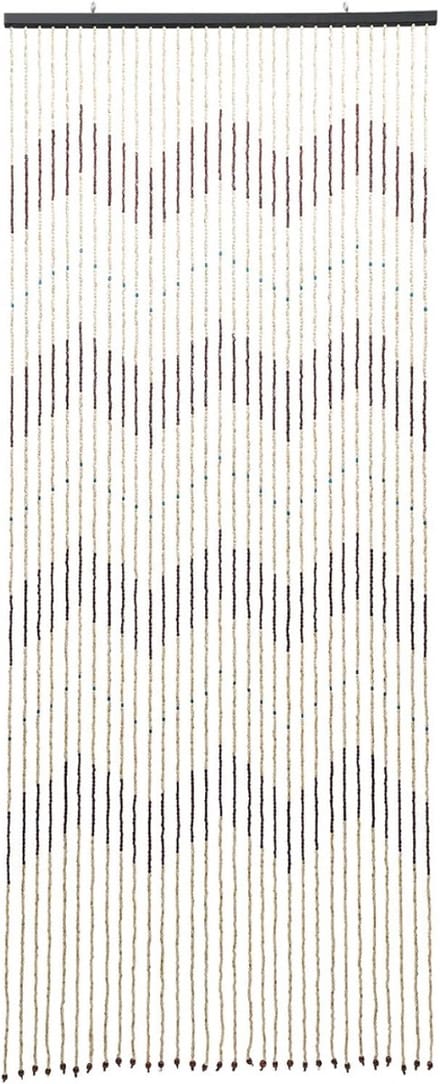 Deurgordijn Kralen - Macrame - 90x200cm - Bruin en wit