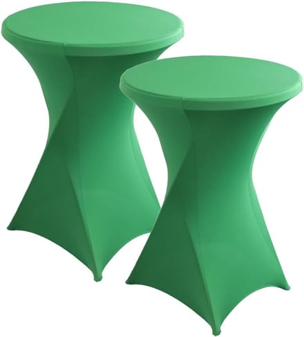 Statafelhoezen Set - Elastische Hoezen - Feestelijke Aankleding - Versterkt Voetontwerp - Ø 80-85 cm - Groen