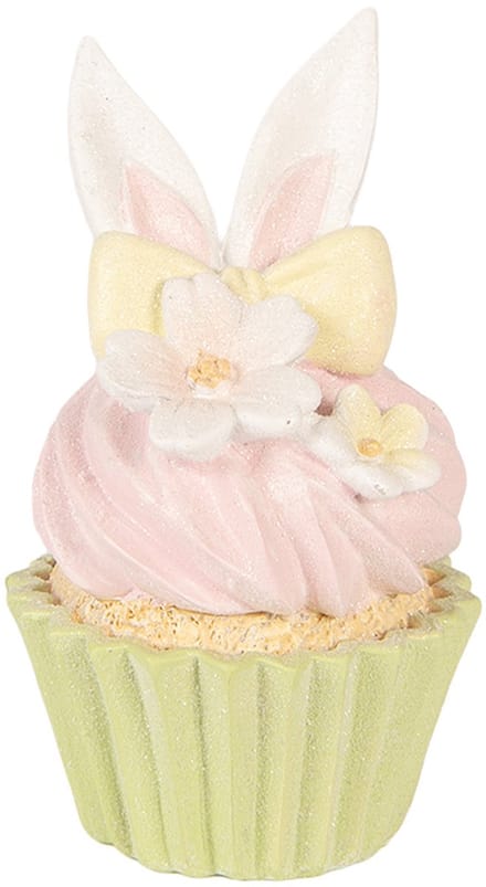 Clayre & Eef Decoratie Beeld Taart Ø 7x13 cm Roze Kunststof