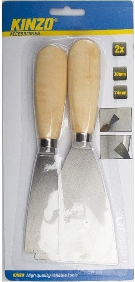 Kinzo Plamuurmessen - 2 stuks - 3 cm / 7,4 cm - schildersmes set