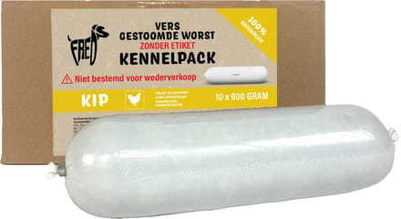 Freds Gestoomd Vers Vlees Worst Kennelpack Kip Tarwe En Glutenvrij