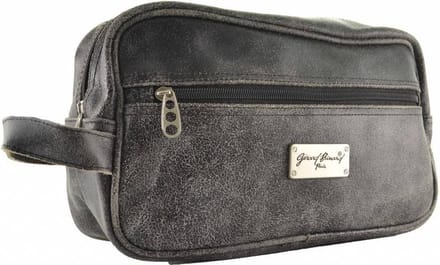 Gérard Brinard toiletbox leren box zwart - vaal leer