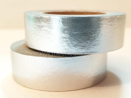 Washi Tape Zilver - 10 meter x 1,5 cm. - Masking Tape Silver - Tape met glans