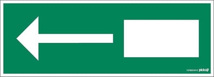 Pickup bord 33x12 cm - Nooduitgang pijl - conform oude NEN-ISO7010