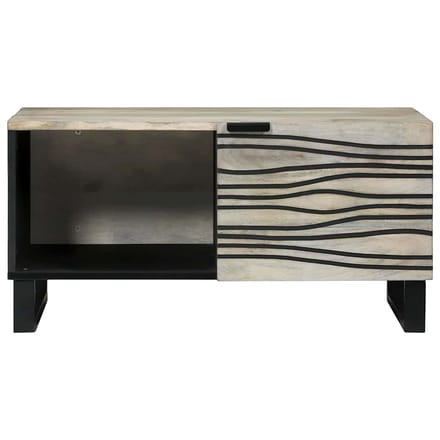 vidaXL - Salontafel - Wit - 80 - x - 50 - x - 40 - cm - Bewerkt - hout