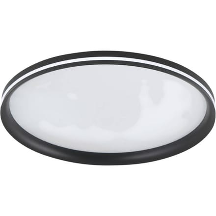 Fabas Luce LED plafondlamp Isy, zwart, Ø 55 cm, metaal, CCT, dimbaar