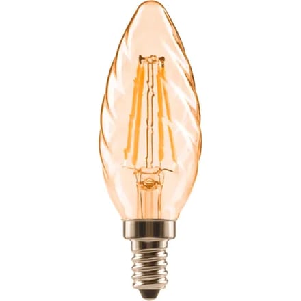 Sencys Ledfilamentlamp Kaars Ct35g Twisted - Amber - D3,5cm - Warm Wit - E14 - 4,5w
