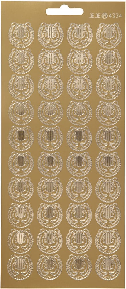 Stickers, lier, vel 10x23 cm, goud, 1 vel