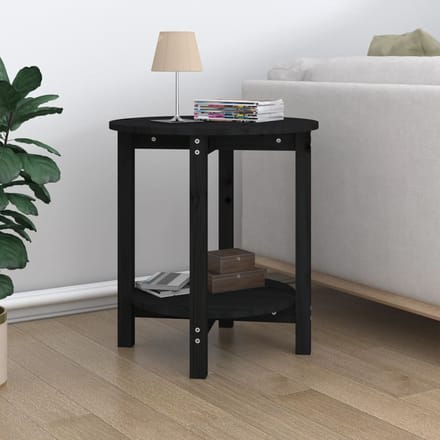vidaXL - Salontafel - Ø - 55x60 - cm - massief - grenenhout - zwart