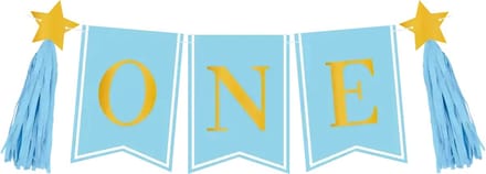 High chair banner - First birthday boy