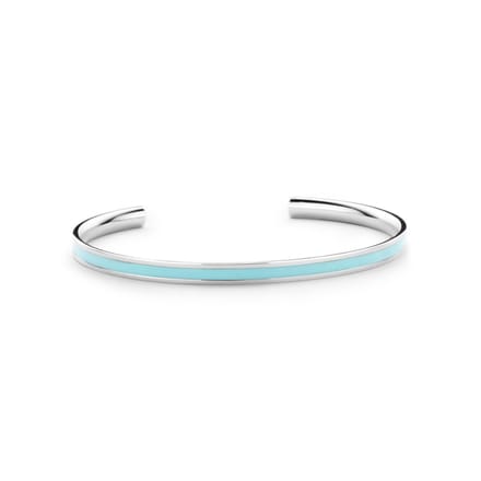 Colori 4 COL0003 Stalen Open Bangle - One-Size (60 X 50 X 4 mm) - Licht Blauw