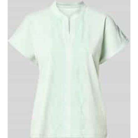 Regular fit blouse van katoenmix met kant