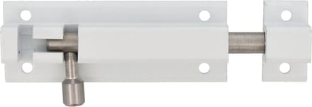 AMIG schuifslot/plaatgrendel - aluminium - 10 cm - wit - deur - schutting - raam