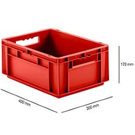 EURO formaat krat EF 4170 - zonder deksel - 15,7 liter - rood