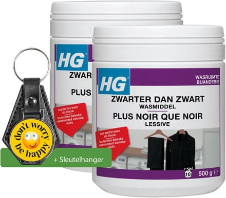 HG zwarter dan zwart wasmiddel 500gr - 2 stuks - inclusief sleutelhanger