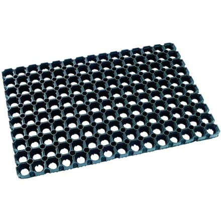 Hamat Rubbermat Ring Domino Zwart - Deurmat - 60x40 cm