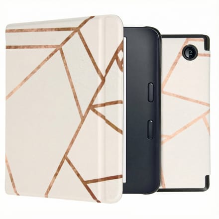 imoshion Design Slim Hard Case Sleepcover met stand voor de Kobo Libra 2 / Tolino Vision 6 - White Graphic