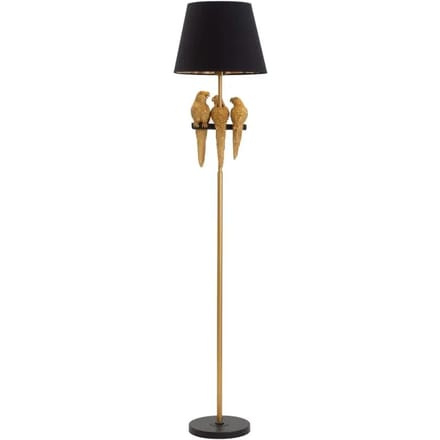 Paris Prix Staande lamp van goudkleurig metaal met papegaaien Ø cm 37x164,5