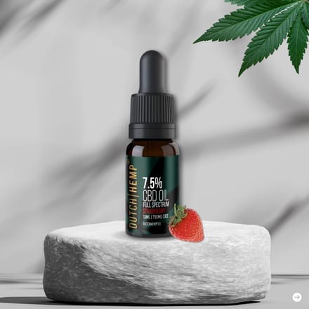 Dutch Hemp CBD-olie 7,5% - 10 ml - strawberry - full spectrum