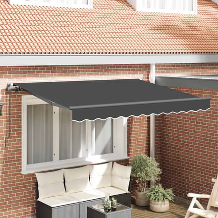 vidaXL - Uitschuifbare - luifel - Antraciet - 300 - x - 200 - cm - Stof