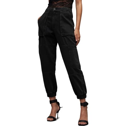 AllSaints Mila Jean Washed Black Maat: W31 | Cargobroeken Outlet | Dames | Zwart