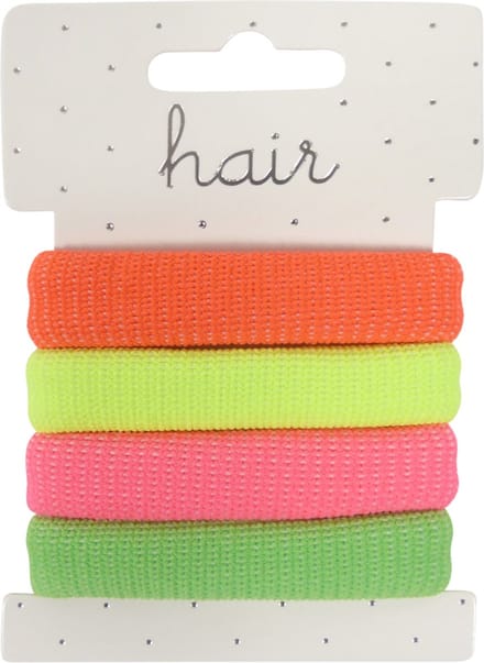 Elastiek Gebreid - Neon Tinten - 4 stuks